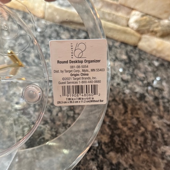 Clear Spin Acrylic Rotating Organizer with Gold Handle EUC - Picture 2 of 6